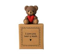 Image Industry “I Love You Bear-y Much” Tiny Little Gift - Bear Mini Figurine Keepsake | Best Friend & Loved One Sentimental Valentine Gift | Cute UK Handmade Token Present