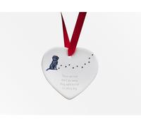 Image Industry Labradoodle Walk Beside Us Ceramic Heart - Dog Memorial - Memorial Gift - Hanging Decoration (Yellow)