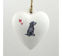 Image Industry Labrador Black Ceramic Heart Bauble - Dog Lovers - Gift for the Home - Hanging Ornament
