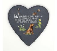 Image Industry Labrador Chocolate Memorial Slate Heart Keepsake - Pet Remembrance Plaque