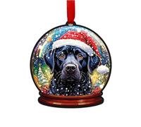 Image Industry Labrador Snow Globe Decoration Tree Decorations - Dog Lovers - Pet Memorial - Baubles (Black Labrador)