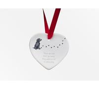 Image Industry Labrador Walk Beside Us Ceramic Heart - Dog Memorial - Memorial Gift - Hanging Decoration (Chocolate)