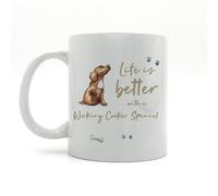 Image Industry Life is Better Working Cocker Spaniel Chocolate Ceramic Mug - Dog Lovers - Coffee Mug - Dog Mug