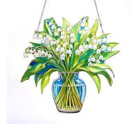 Image Industry Lily of the Valley May- Birth Flower Suncatchers - Everlasting Flowers - Acrylic Decorations - Birthday Gift
