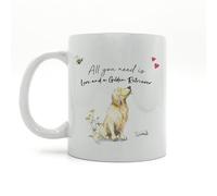 Image Industry Love and a Golden Retriever Ceramic Mug - Dog Lovers - Drinking Mug - Dog Mug