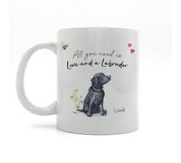 Image Industry Love and a Labrador Black Ceramic Mug - Dog Lovers - Drinking Mug - Dog Mug
