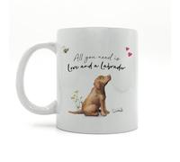 Image Industry Love and a Labrador Chocolate Ceramic Mug - Dog Lovers - Drinking Mug - Dog Mug