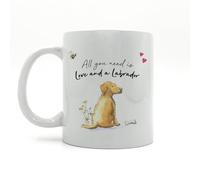 Image Industry Love and a Labrador Yellow Ceramic Mug - Dog Lovers - Drinking Mug - Dog Mug