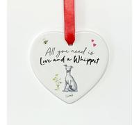 Image Industry Love and a Whippet Ceramic Heart - Dog gift - Gift for Dog Lover - Dog Memorial Gift