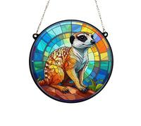 Image Industry Meerkat Stained Glass Effect Suncatcher - Hanging Ornament - Animal Lovers - New Home - Acrylic (19cm)
