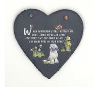 Image Industry Old English Sheepdog Memorial Slate Heart Keepsake - Pet Remembrance Plaque