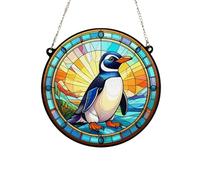 Image Industry Penguin Stained Glass Effect Suncatcher - Hanging Ornament - Animal Lovers - New Home - Acrylic (13cm)