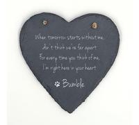 Image Industry Personalised Paw Print Pet Memorial Slate Heart - Engraved Dog Cat Remembrance Keepsake Sympathy Gift Hanging Ornament