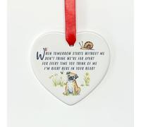 Image Industry Pug When Tomorrow Starts Ceramic Heart - Dog Memorial - Memorial Gift - Hanging Decoration