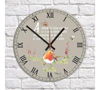 Image Industry Robin in the Garden Robin Clock - Glass Clock - Memorial Gift - Wall Clock
