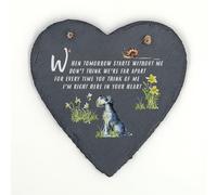 Image Industry Schnauzer Memorial Slate Heart Keepsake - Pet Remembrance Plaque