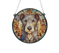 Image Industry Scottish Deerhound Stained Glass Effect Suncatcher - Garden Gift - Dog Gift - Pet Memorial (19cm)