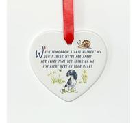 Image Industry Springer Spaniel Black & White When Tomorrow Starts Ceramic Heart - Dog Memorial - Memorial Gift - Hanging Decoration