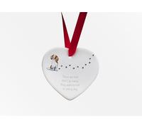 Image Industry Springer Spaniel Walk Beside Us Ceramic Heart - Dog Memorial - Memorial Gift - Hanging Decoration (Red & White)