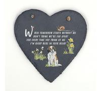 Image Industry St Bernard When Tomorrow Starts Slate Heart - Memorial Gift - Pet Memorial Gift - Dog Lovers