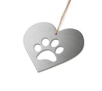 Image Industry Steel Pet Memorial Paw Print Heart - Hanging Decoration for Garden or Home, Dog or Cat Loss Tribute Keepsake - Outdoor or Indoor Remembrance Gift for Pet Lovers