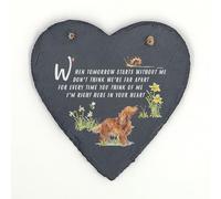 Image Industry Tan Cocker Spaniel Memorial Slate Heart Keepsake - Dog Remembrance Plaque Sympathy Gift Pet Loss Ornament Hanging Decoration