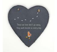 Image Industry Walk Beside Us Slate Heart Hanging Plaque - Robin Memorial Gift Remembrance Keepsake Sympathy Ornament Garden & Home Decoration