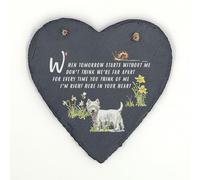 Image Industry Westie Memorial Slate Heart Keepsake - Pet Remembrance Plaque