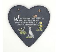Image Industry Whippet Memorial Slate Heart Keepsake - Dog Remembrance Plaque Sympathy Gift Pet Loss Ornament Hanging Decoration