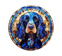Image Industry Working Cocker Spaniel Black Circular Glass Suncatcher Worktop Saver - Chopping Board - Dog Lovers - Kitchen Decor - Kitchen Gift