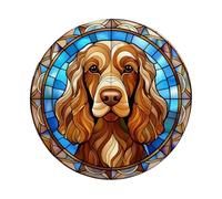 Image Industry Working Cocker Spaniel Brown Circular Glass Suncatcher Worktop Saver - Chopping Board - Dog Lovers - Kitchen Decor - Kitchen Gift