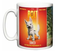 Image is Everything Bolt Classic 2008 Full Feature Animation Movie Poster & Scene Superhero Dog Mittens Rhino Penny New 11oz Ceramic Tea Coffee Mug Gift