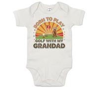 Image is Everything Born to Play Golf with My Grandad by Cool Raccoon Future Grandchild Caddy Golfing Buddy New Baby Bodysuit Vest White 6/12 Months