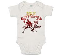 Image is Everything IiE, Born to support The Steelmen Just like my Daddy, Baby Football Supporter Bodysuit, 0-3m, White