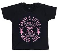 Image is Everything IIE, Daddy's Little Biker Girl, Born to Ride Free, Baby Girl T-Shirt, 18-24m, Black