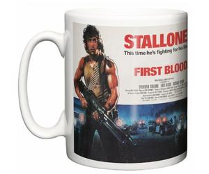 Image is Everything IIE, First Blood Classic Action Movie Poster and Scene 1982 Sylvester Stallon John Rambo Brian Dennehy New 11oz Ceramic Tea Coffee Mug Gift