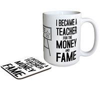Image is Everything IIE, I Became a Teacher for The Money and Fame, Funny Job Career Tea Coffee Standard 11oz Mug & Coaster Gift