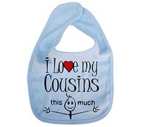Image is Everything IiE, I Love My Cousins This Much, Baby Unisex Soft Cotton Feeding Bib, Sky Blue