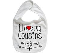 Image is Everything IiE, I Love My Cousins This Much, Baby Unisex Soft Cotton Feeding Bib, White