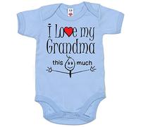 Image is Everything IiE, I Love My Grandma This Much, Cute Baby Unisex Bodysuit 3-6m Sky Blue