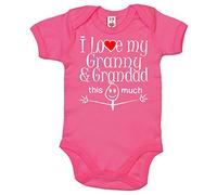 Image is Everything IiE, I Love My Granny & Grandad This Much, Cute Baby Unisex Bodysuit 3-6m Fuchsia Pink