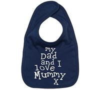 Image is Everything IiE, My Dad and I love Mummy, Baby Unisex Feeding Bib, Navy