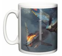 Image is Everything Supermarine Spitfire Dog Fight German Aircraft in Flames WWII Fighter Planes New 11oz Ceramic Tea Coffee Mug Gift