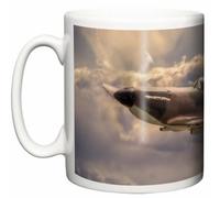 Image is Everything Supermarine Spitfire MK.1 EBG Up in the Clouds WWII Fighter Plane New 11oz Ceramic Tea Coffee Mug Gift