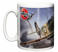 Image is Everything Supermarine Spitfire MK.1a DWK Dog Fight with German Heinkel Bomber WWII Fighter Planes Airfix Model Artwork New 11oz Ceramic Tea Coffee Mug Gift