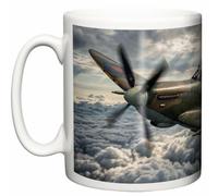 Image is Everything Supermarine Spitfire Up in the Clouds WWII Fighter Plane ML 407 New 11oz Ceramic Tea Coffee Mug Gift