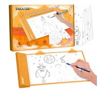 IMAGE Light Up Tracing Pad Light Board Drawing Tablet Coloring Board for Kids Children to for Girls and Boys (Includes 10 Traceable Sheets and Two Clips) (Orange)