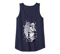 Image of a Weeping Angel - with Splashes 1 - Fan Fun Tank Top, Women, Navy Blue, X-Large