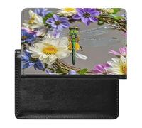 Image of Dragonfly in Wreath Passport Holder with Card Slots Portable Passport Cover Compact Waterproof Passports Protector