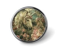 Image of Magic Horse Lapel Pin Durable Metal Round Brooch Pins Lightweight & Elegant Badge for Shirts, Jackets, Backpack & Gifts